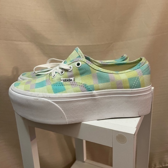 🔴Platform colourful plaid vans women’s sneakers - Picture 1 of 7